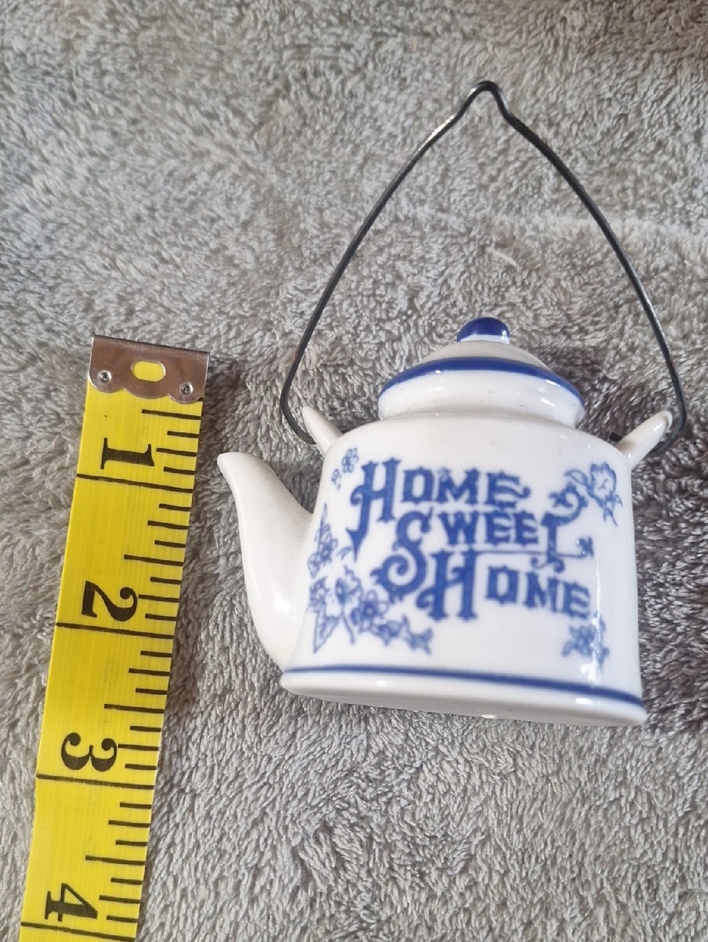 Vintage Blue & White 'Home Sweet Home' Ceramic Tea Set - Picture 8 of 10